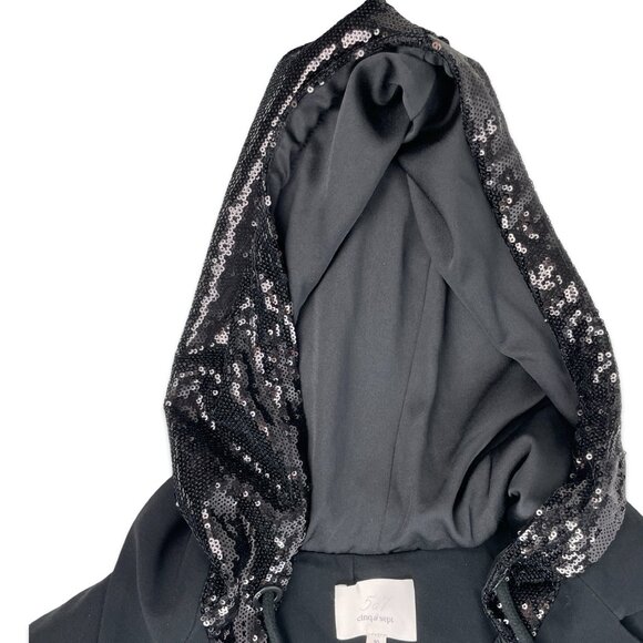 Cinq à Sept Khloe Blazer – Black Sequin Hood & Sleeves, Size 10 - Picture 6 of 13